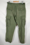 1968 4th Model Jungle Fatigue Pants, S-R, used, strong signs of use.