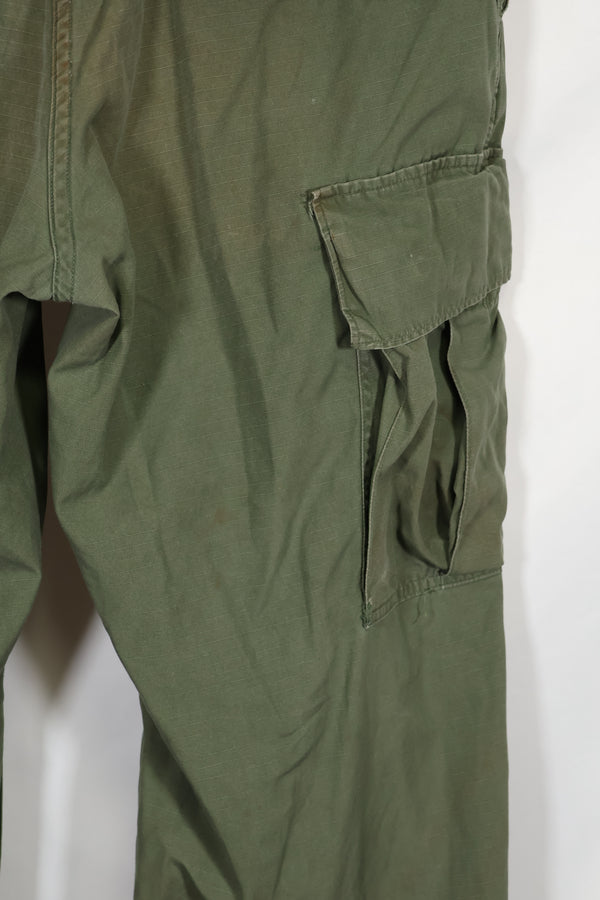 1969 4th Model Jungle Fatigue Pants, M-S, used, strong signs of use.