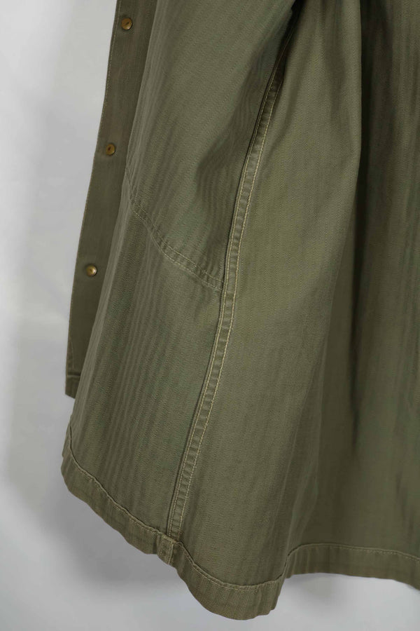 Real U.S. Marine Corps USMC P-44 HBT Utility Jacket, soiled, used.