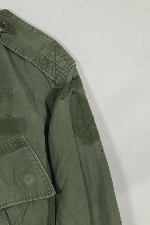 Real 2nd Model Jungle Fatigue Jacket, stains, patch marks, used, B