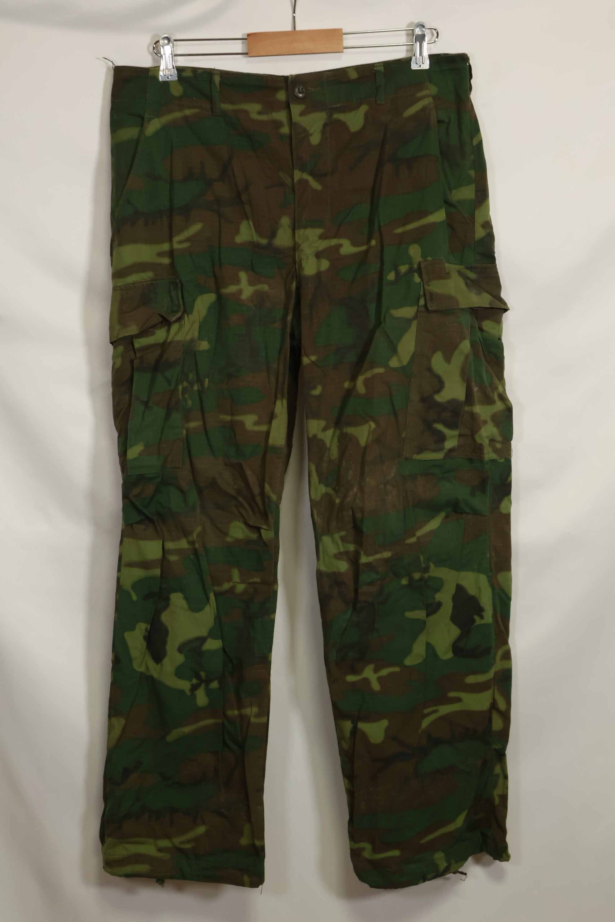 1968 Contract Ripstop ERDL Camouflage Jungle Fatigue Pants M-R Good Condition Used