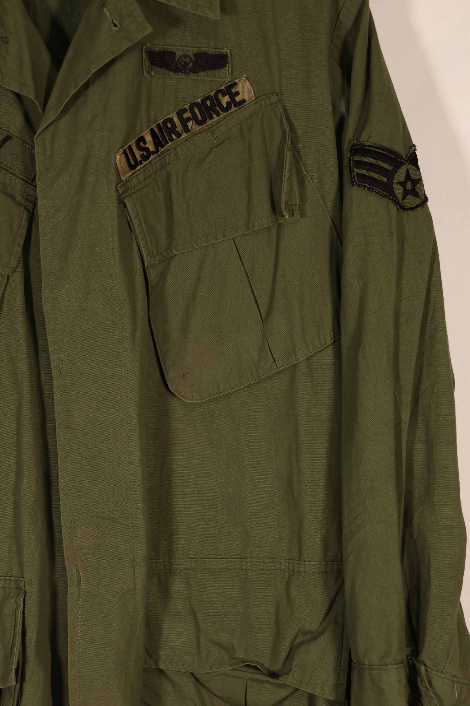 Real 1969 3rd Model Jungle Fatigue Jacket with USAF patch, used.