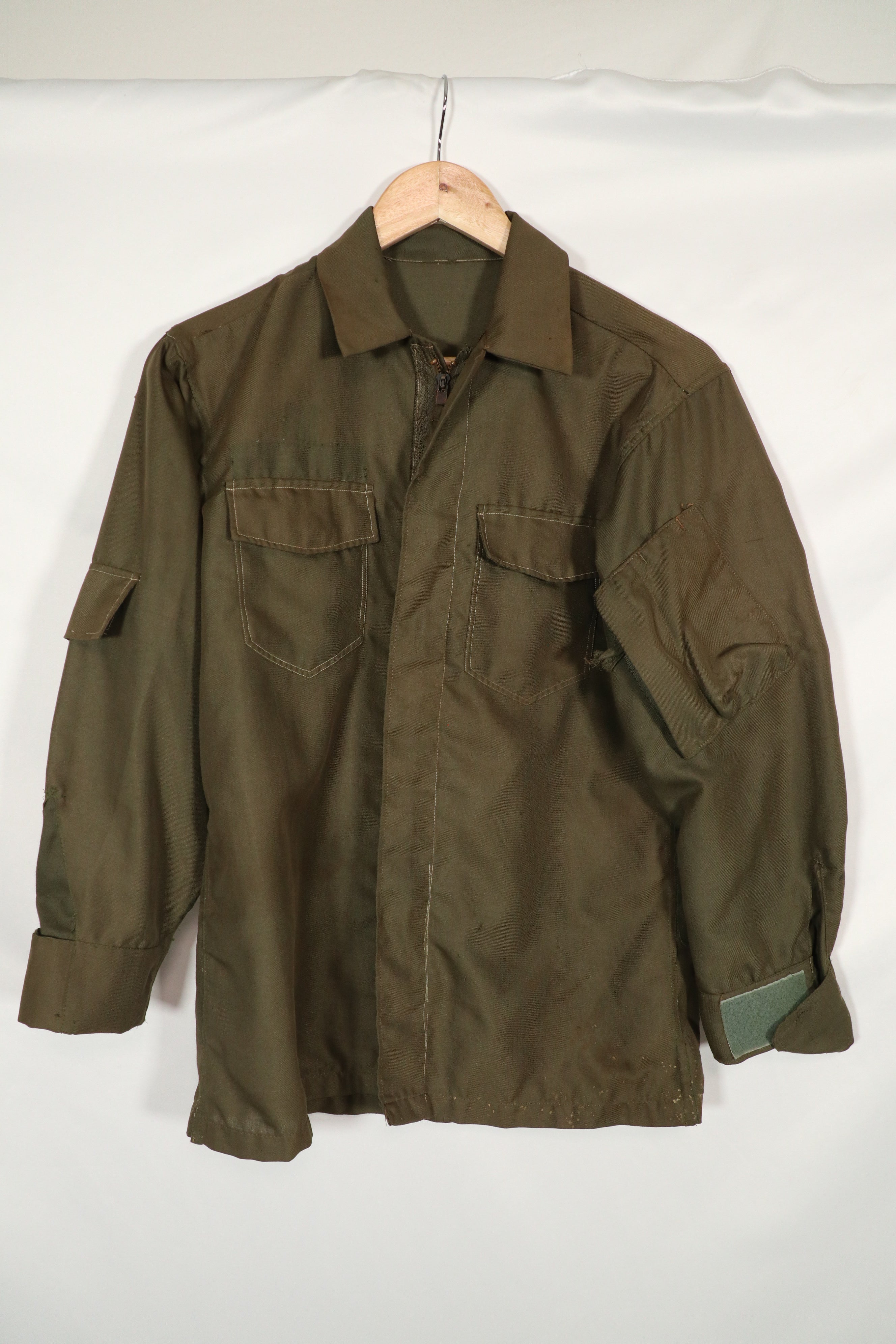 Real South Vietnam locally made NOMEX shirt, used, with patch marks.