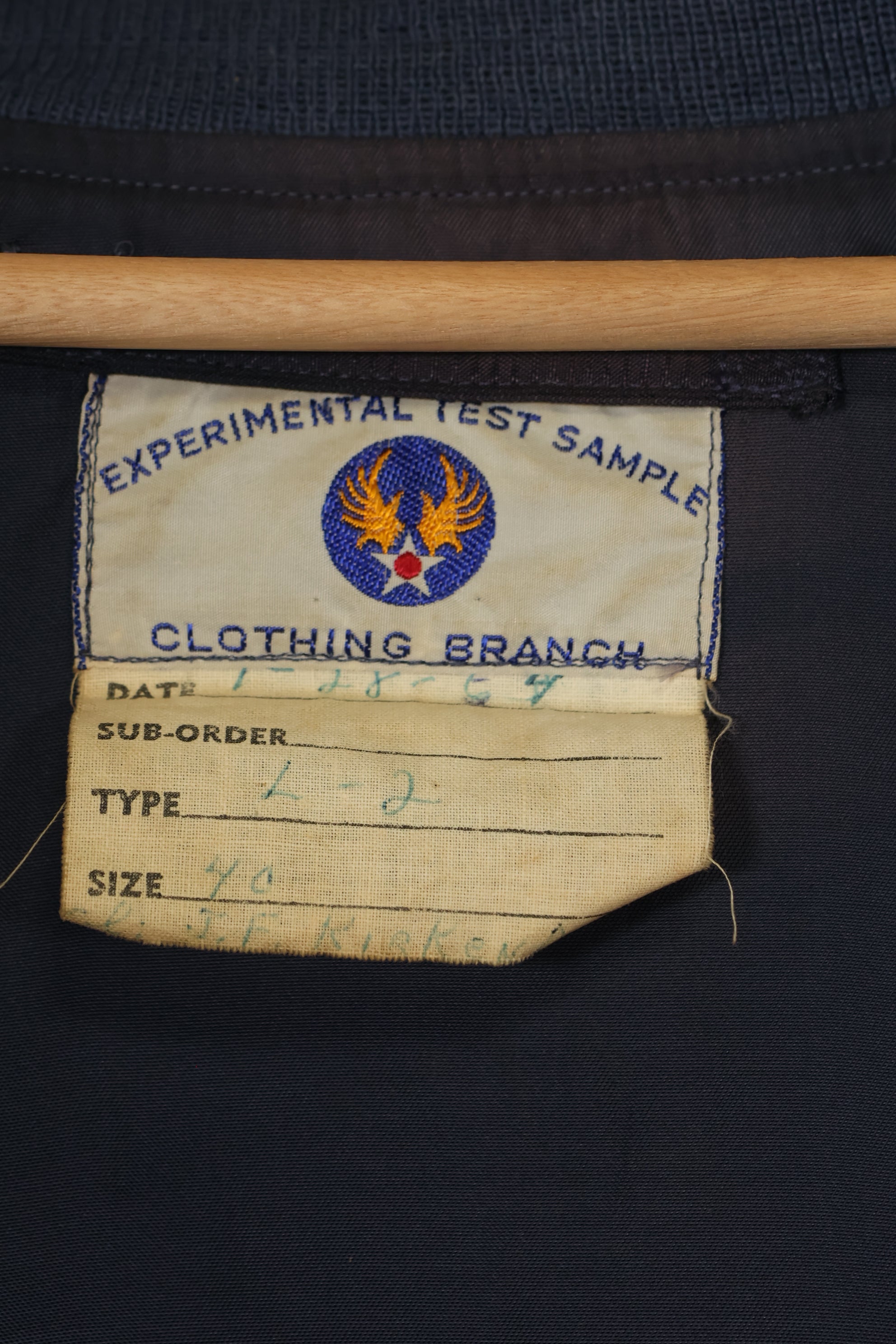 1954 Experimental Test Sample L-2 USAF Test Sample Flight Jacket Used