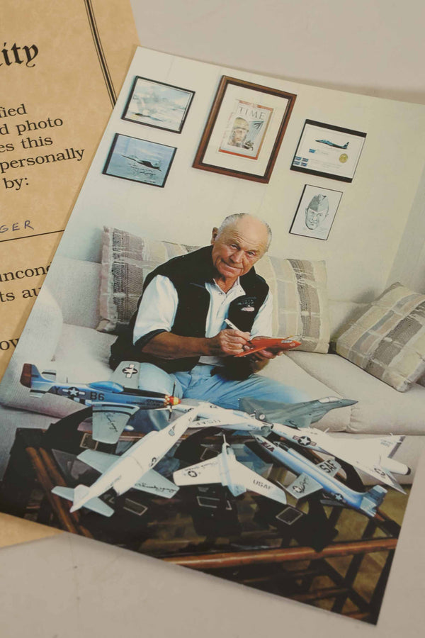 Autographed by Air Force Brigadier General Chuck Yeager, X-1-A model, used.