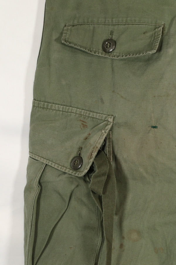 Real 1963 1st Model Jungle Fatigue Pants with leg ties, used.