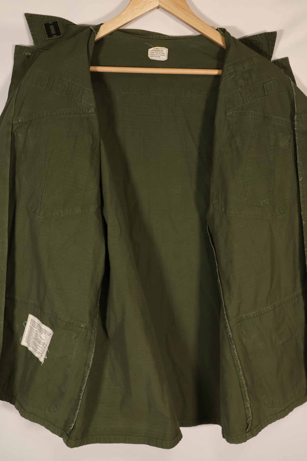 Real 1970 4th Model Jungle Fatigue Jacket M-R with insignia, used.