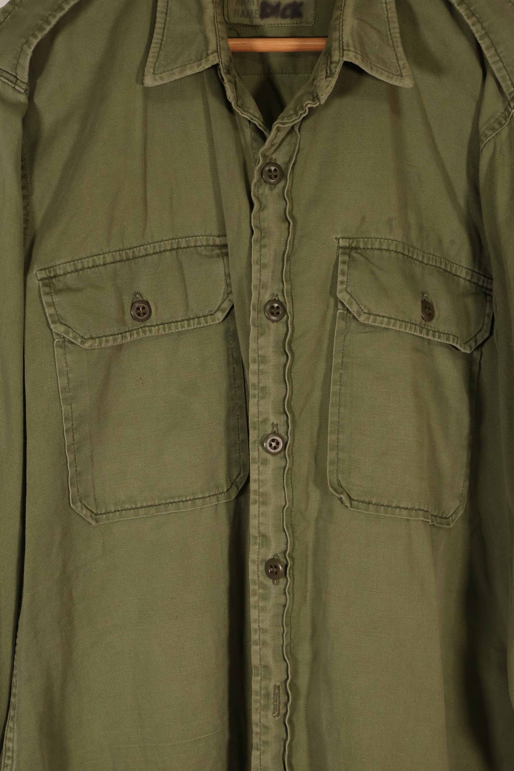 Real 1970 Australian Army OD shirt 15 1/2 x33 used