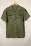 1960's Ex-Green Beret Soldier Release OG-107 Utility Shirt with First Attachment Patch, Used, C