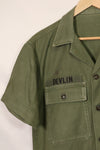 1960's Ex-Green Beret Soldier Release OG-107 Utility Shirt with First Attachment Patch, Used, C