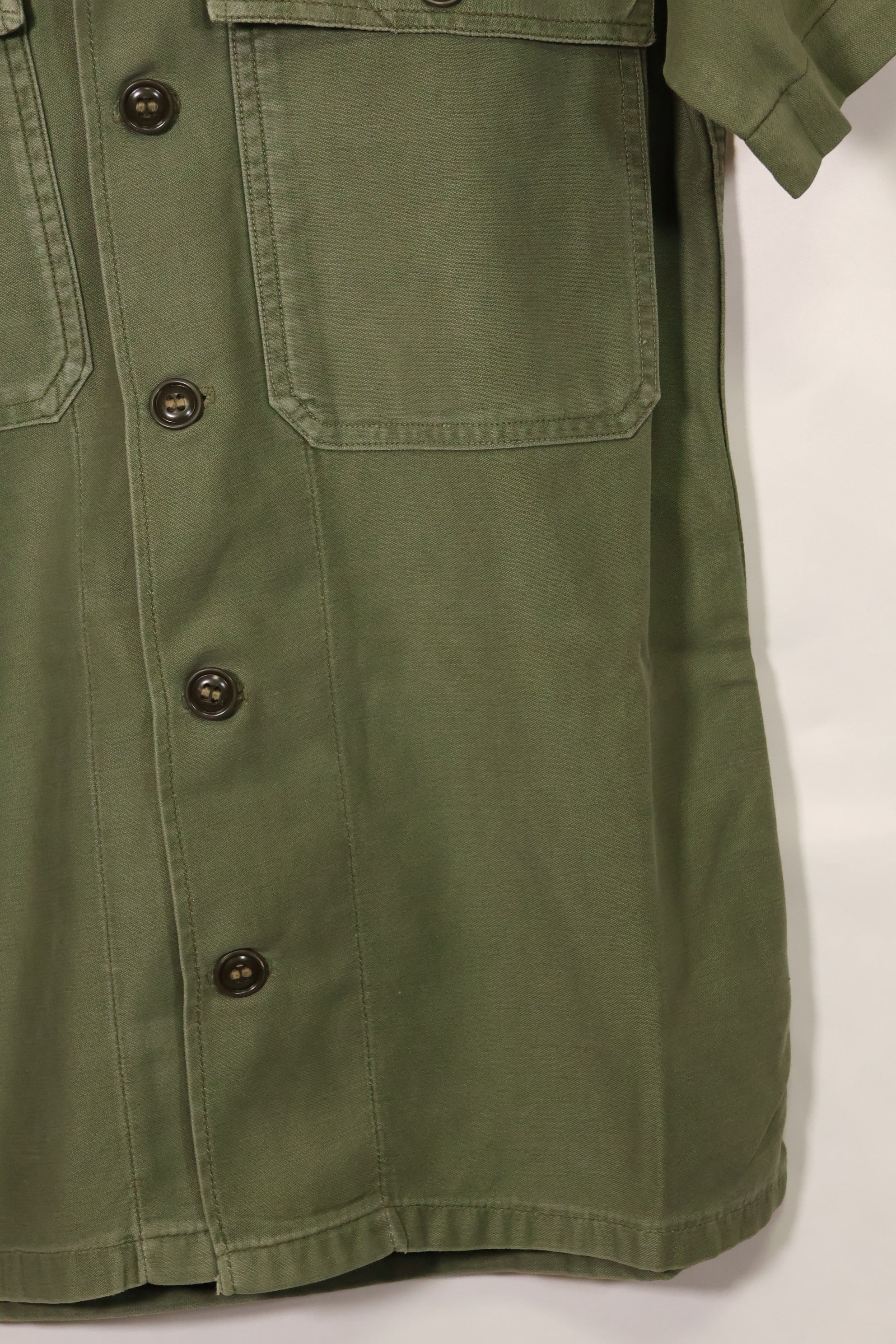 1960's Ex-Green Beret Soldier Release OG-107 Utility Shirt with First Attachment Patch, Used, C