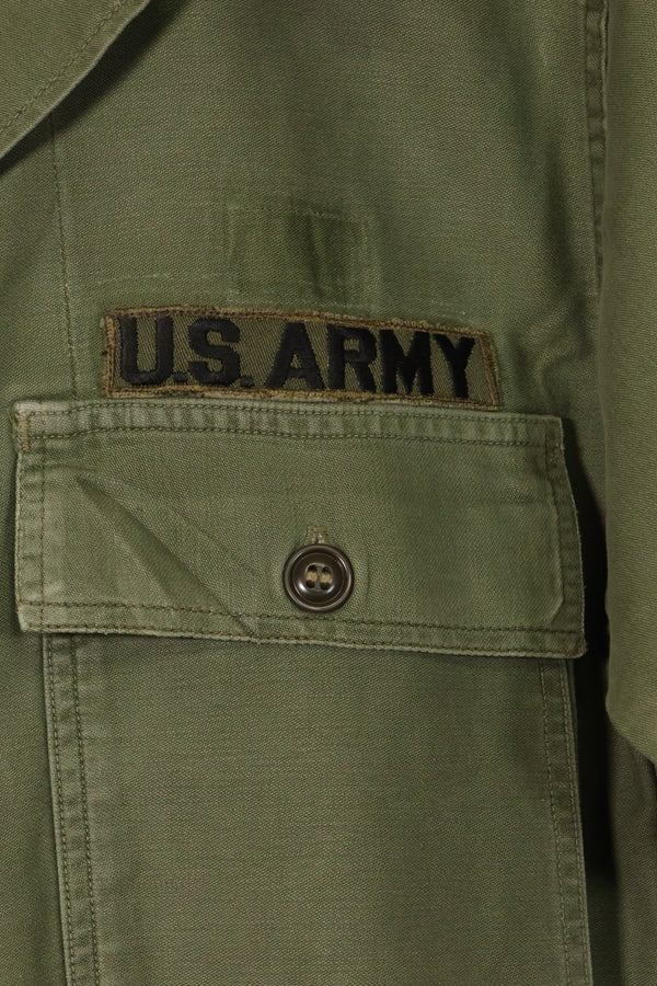 1960's Ex-Green Beret Soldier Release OG-107 Utility Shirt with First Attachment Patch, Used, C