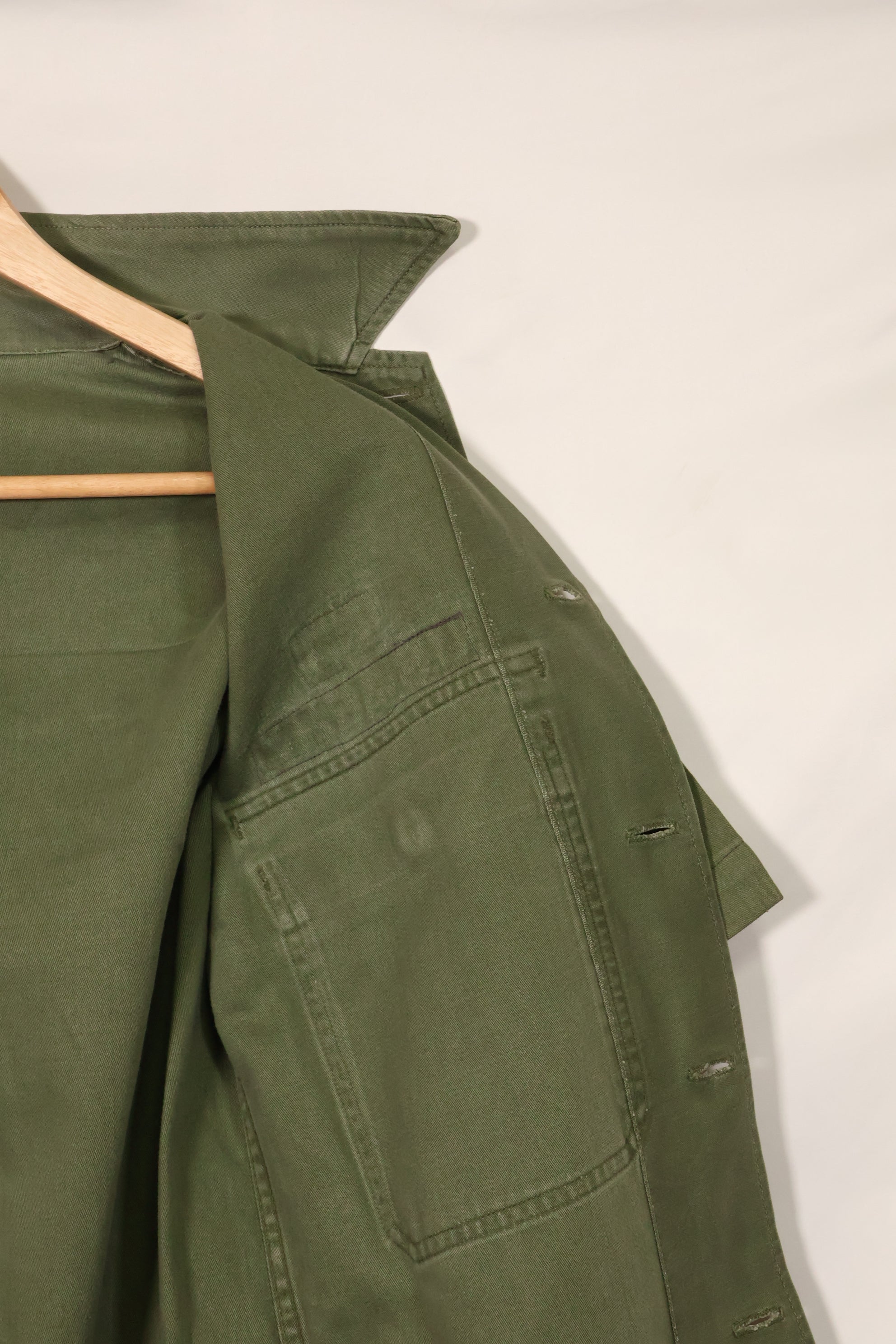 1960's Ex-Green Beret Soldier Release OG-107 Utility Shirt with First Attachment Patch, Used, C