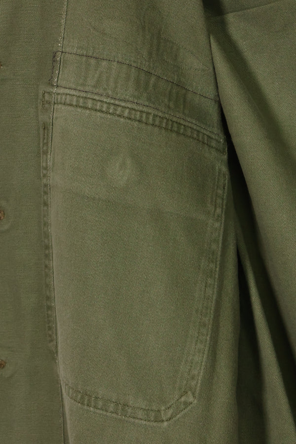 1960's Ex-Green Beret Soldier Release OG-107 Utility Shirt with First Attachment Patch, Used, C
