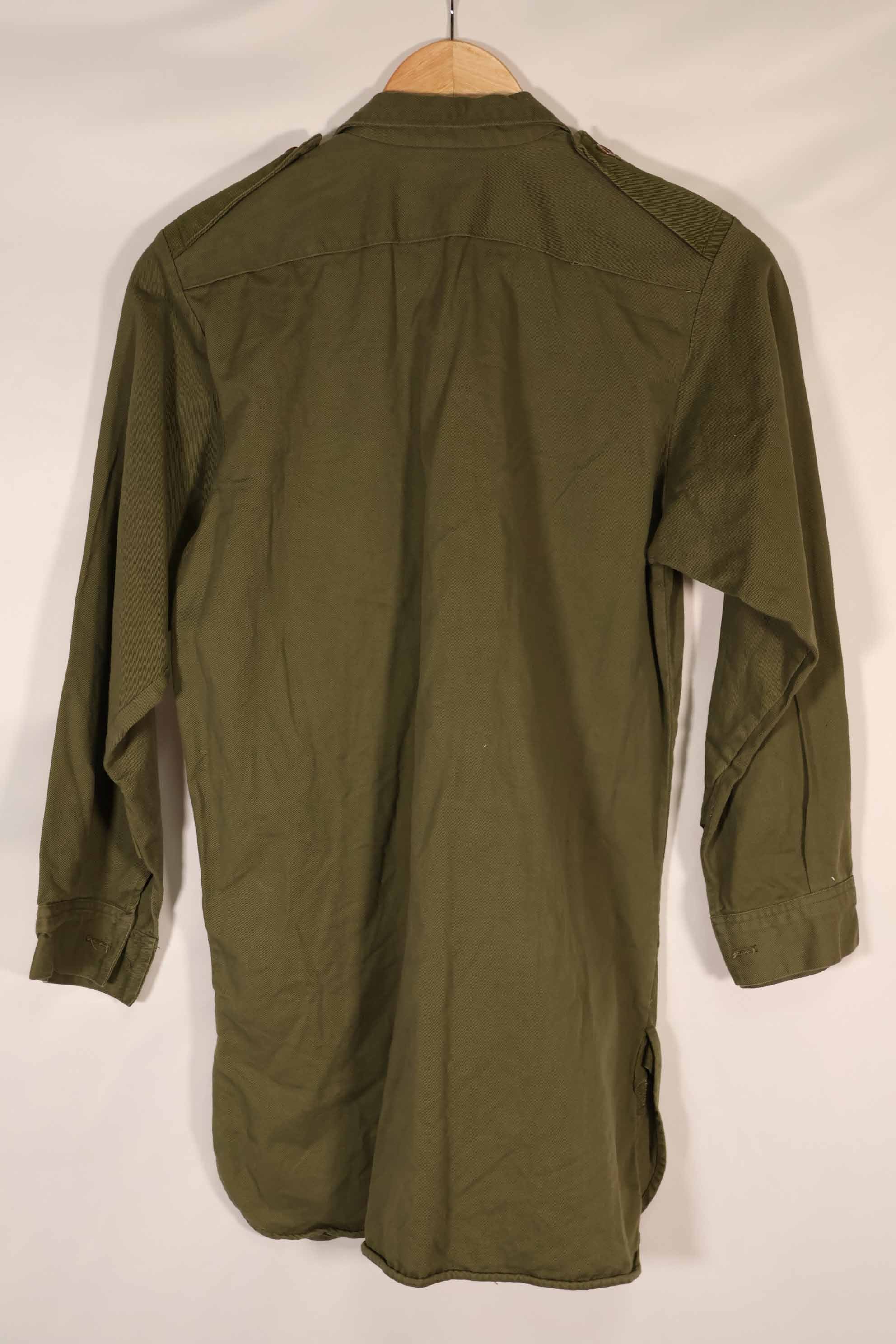 Real 1970 New Zealand Army OD Fatigue Shirt Size 1 Used