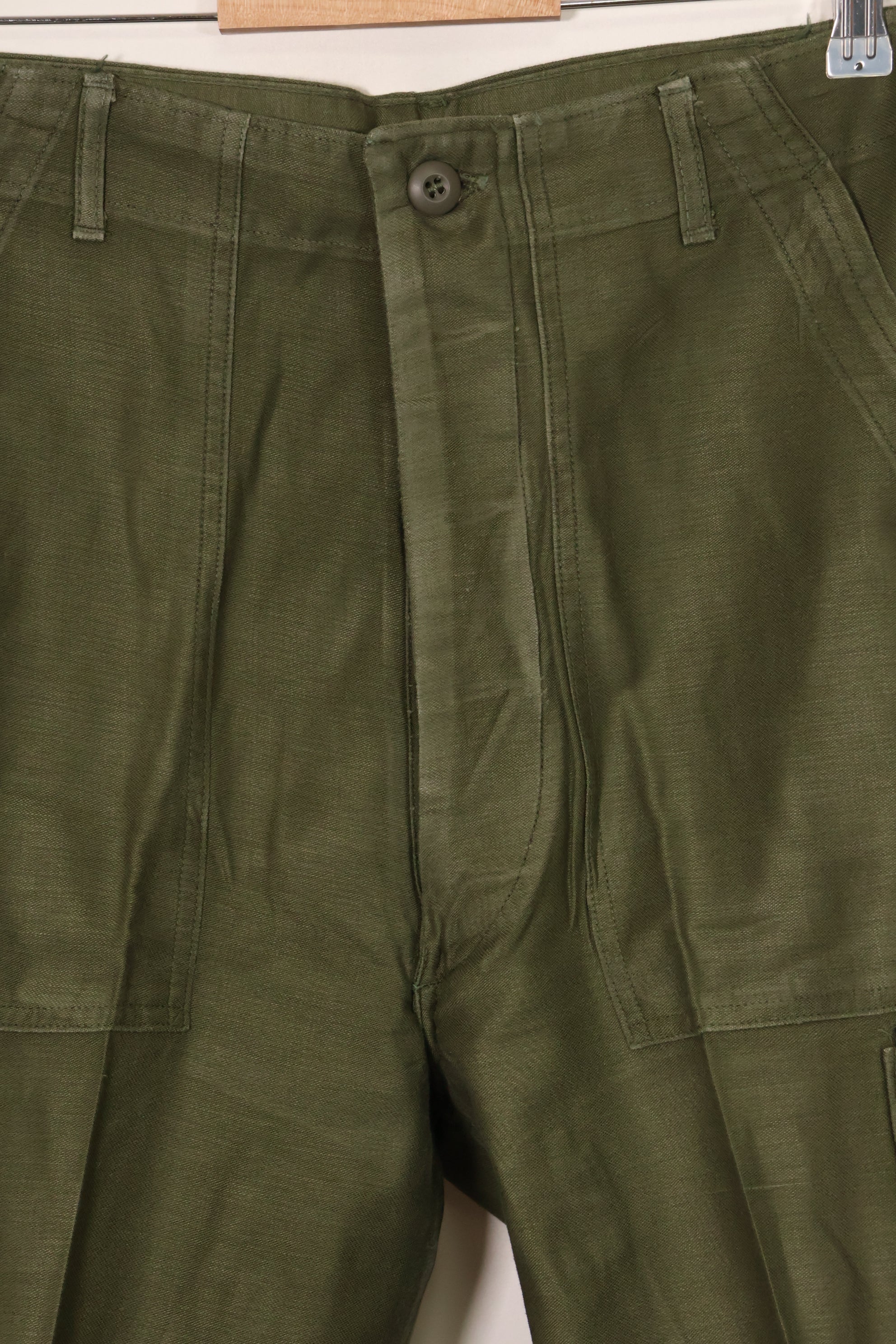 1960s lot OG-107 baker pants with modified cargo pockets, ex-special forces personnel, used F