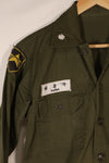 Real Korean Military Police Poplin Shirt, used, directly embroidered, patch retrofitted.