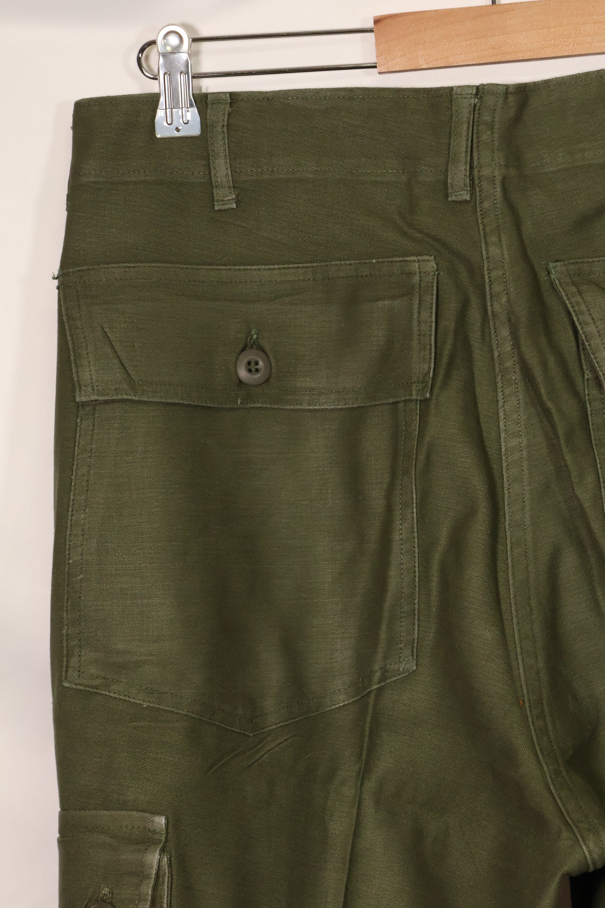 1960s lot OG-107 baker pants with modified cargo pockets, ex-special forces personnel, used F