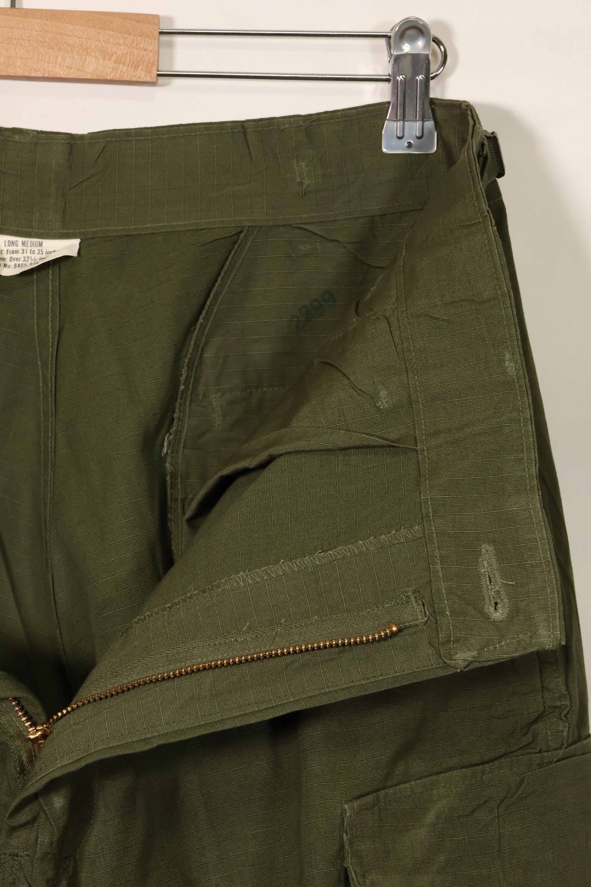 1969 Contract 4th Model Ripstop Jungle Fatigue Pants M-L Used
