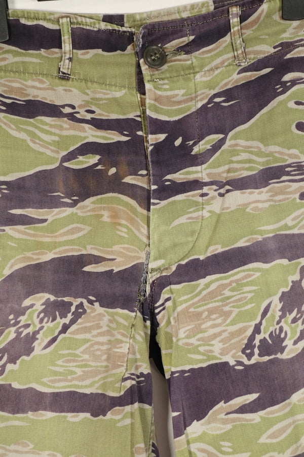 Real heavyweight fabric late war pattern tiger stripe pants, used.