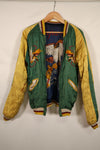 Real early 1950's Japan Jacket, rare embroidery, with piping, used, zipper damaged.