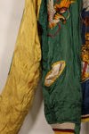 Real early 1950's Japan Jacket, rare embroidery, with piping, used, zipper damaged.