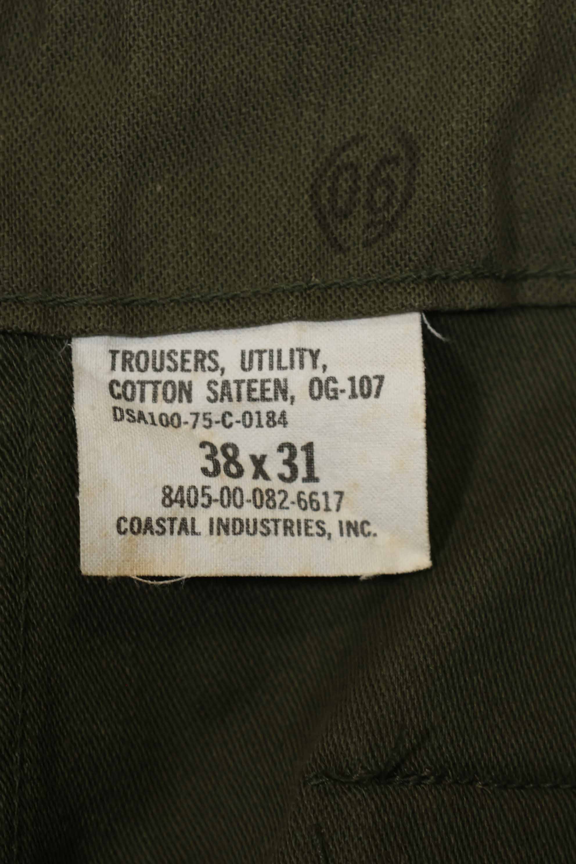 1975 Contract Deadstock OG-107 Utility Pants Baker Pants 38 x 31 Unused