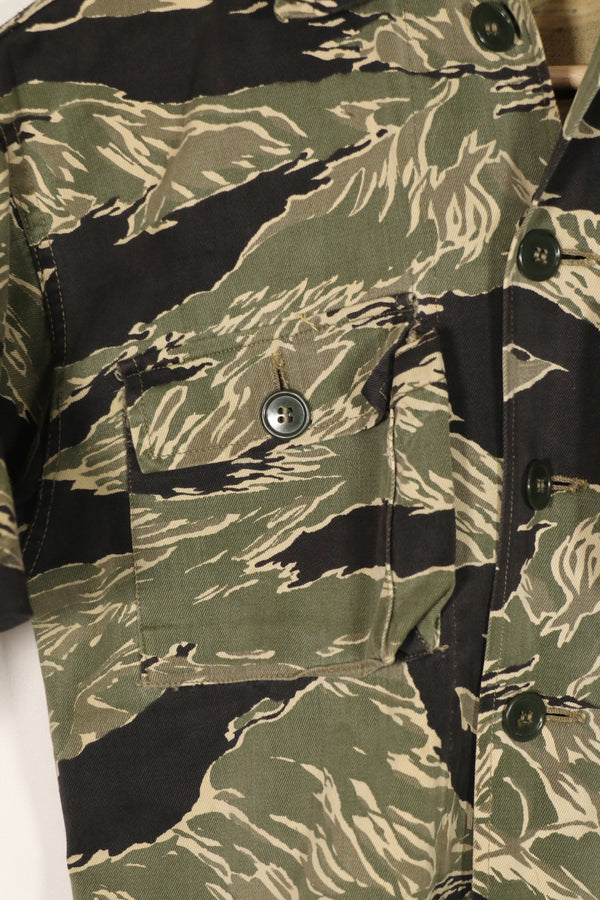 Real Okinawa Tiger Tiger Stripe Shirt JWD Short Sleeve Custom Scratches, etc. Repair Buttons