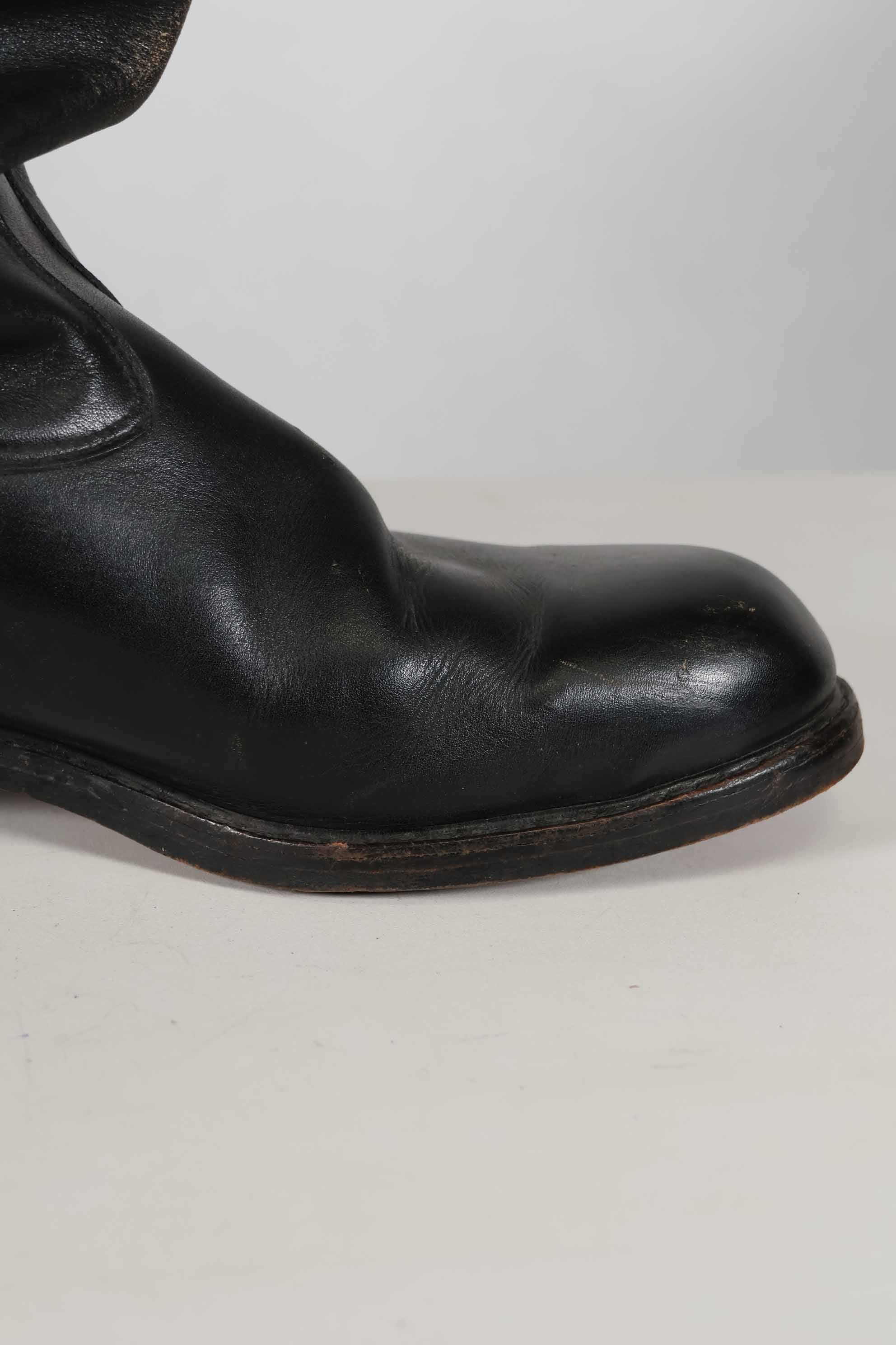 1960's West German Police Riding Boots, Scuffed, Used.