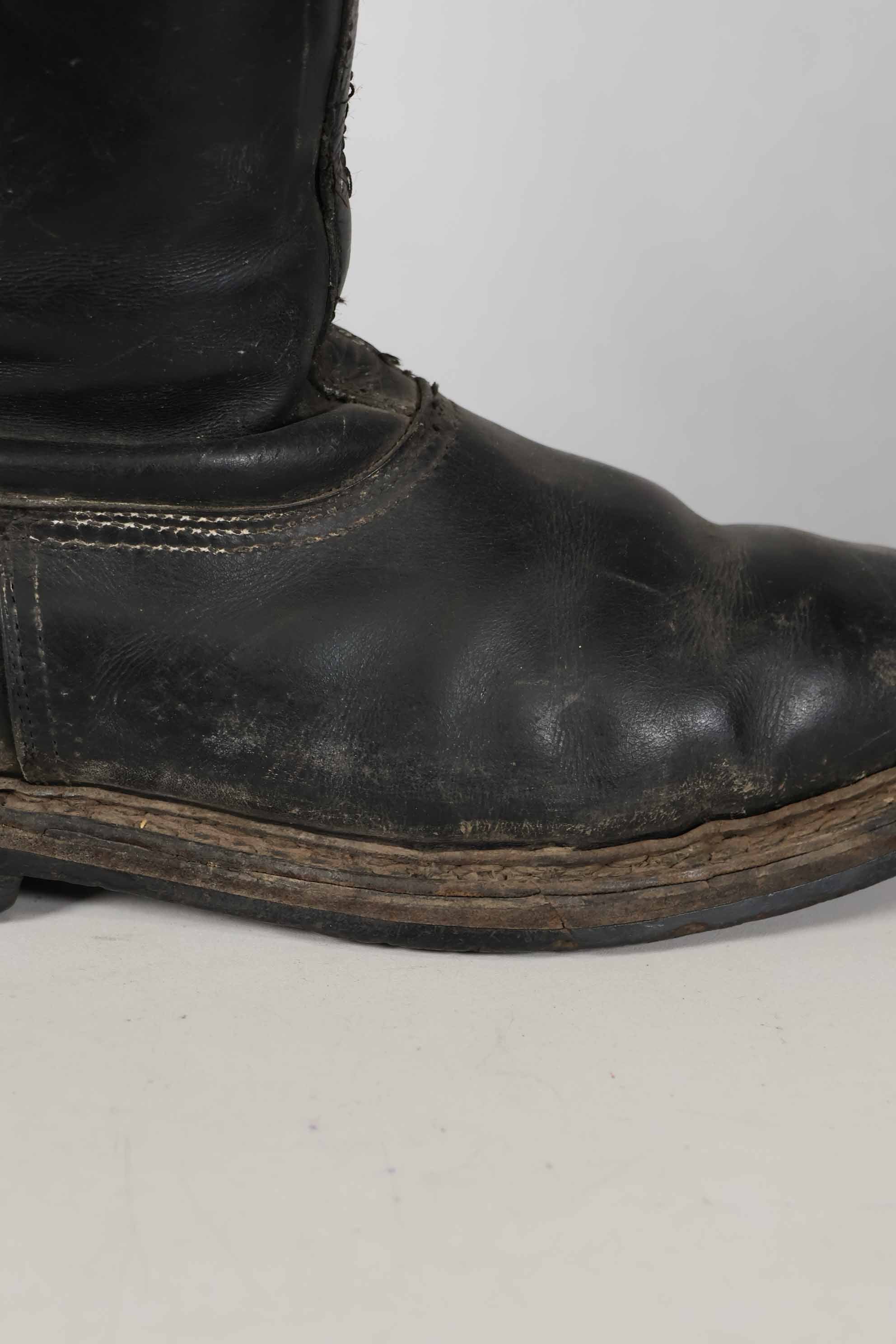 1940s German Air Force Luftwaffe black pilot boots, used.