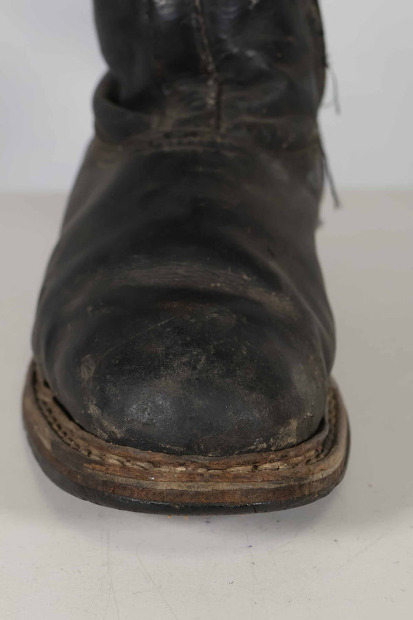 1940s German Air Force Luftwaffe black pilot boots, used.