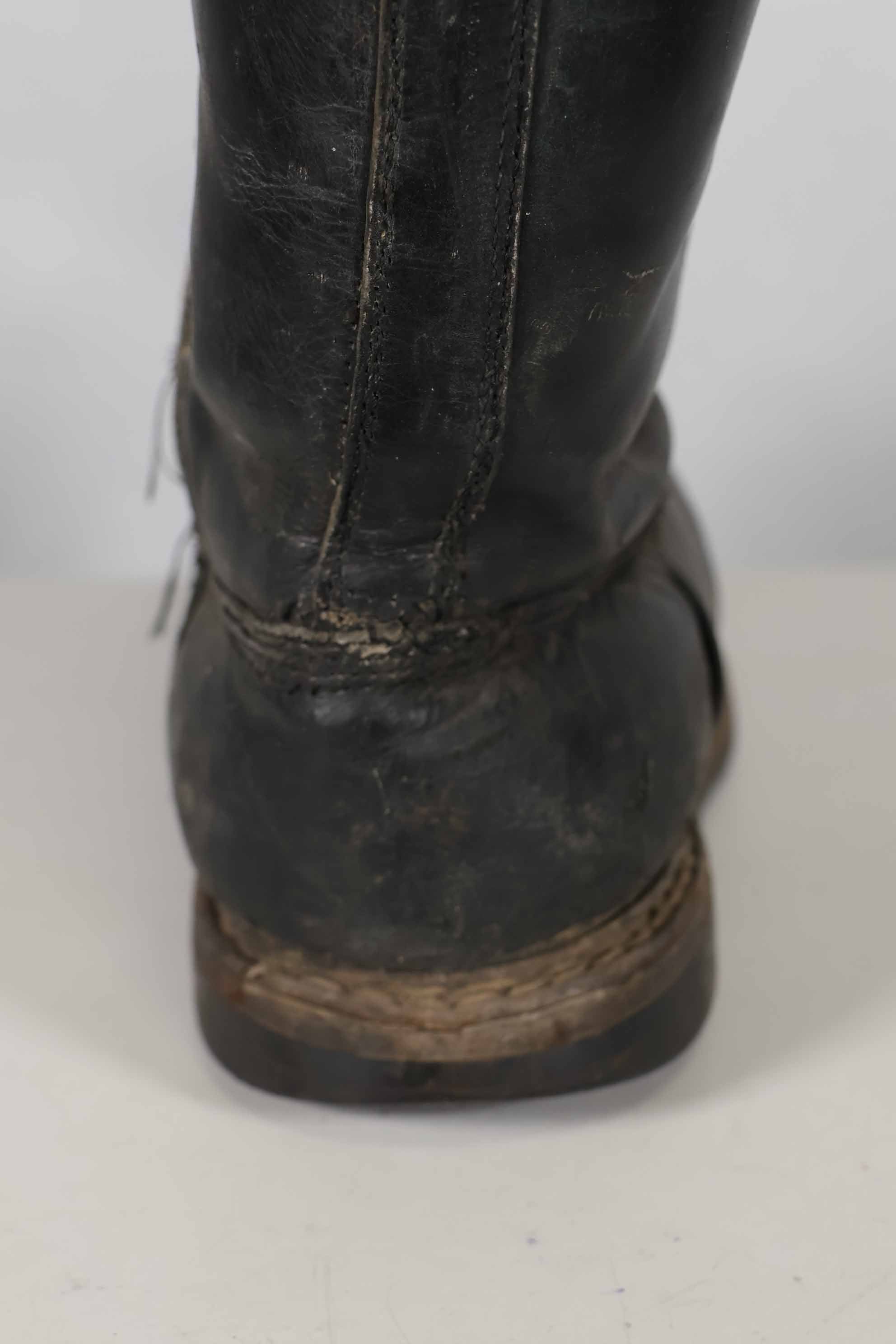 1940s German Air Force Luftwaffe black pilot boots, used.