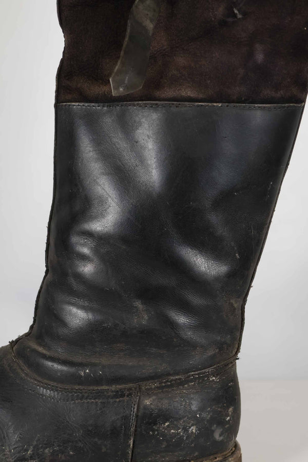 1940s German Air Force Luftwaffe black pilot boots, used.