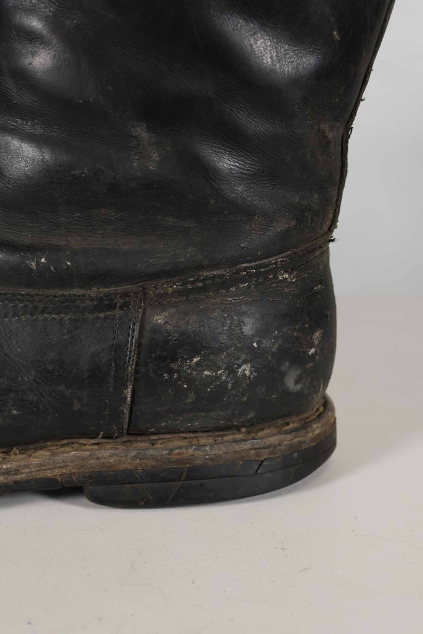 1940s German Air Force Luftwaffe black pilot boots, used.