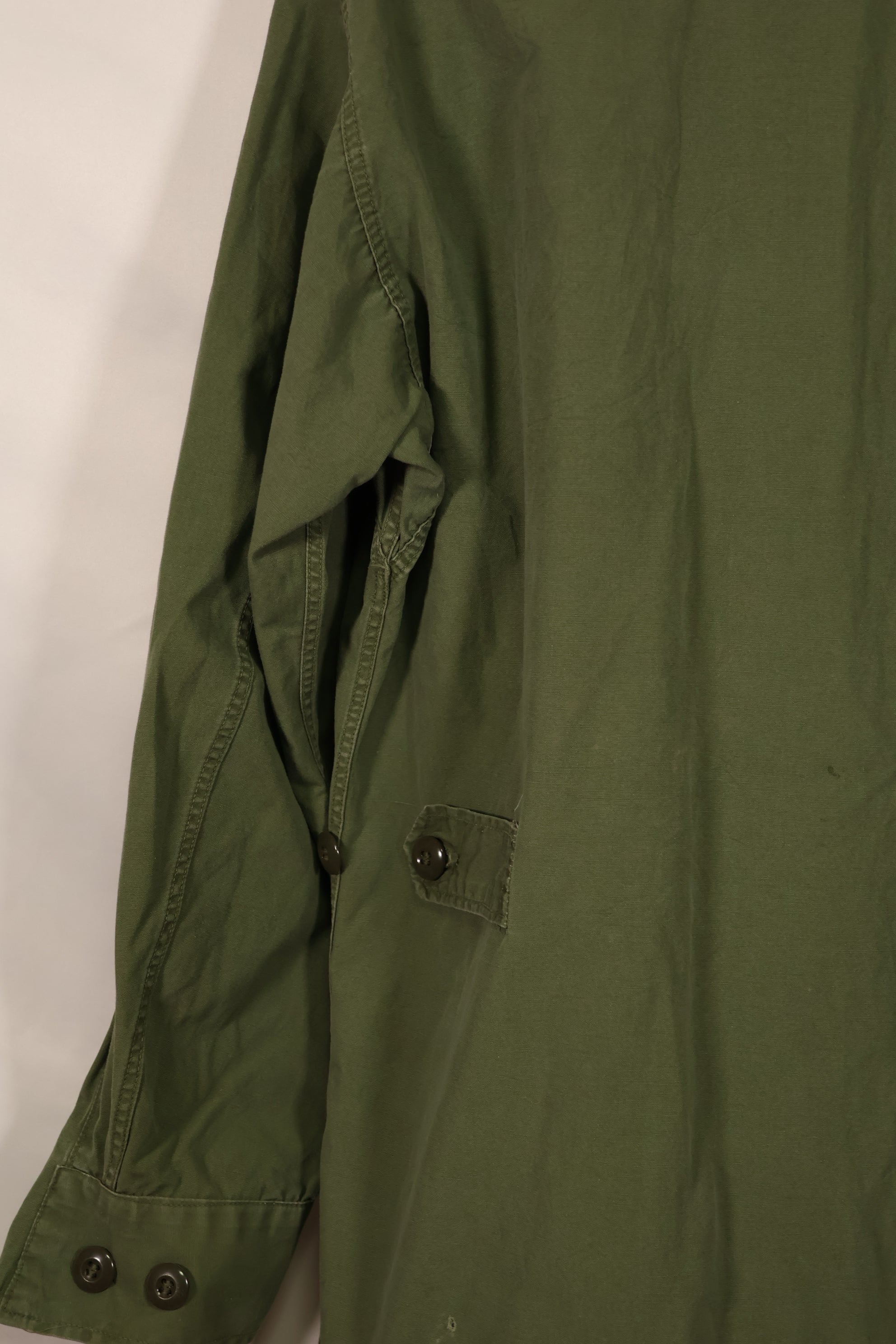 Real 1963-64 1st Model Jungle Fatigue Jacket, stains, holes.