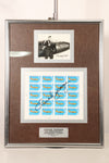 Framed photo and stamp autographed by Air Force Brigadier General Chuck Yeager, commemorating the 50th anniversary of breaking the sound barrier.