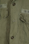 Real U.S. Army OG-107 PX utility shirt made by Poplin, used, patch retrofitted.