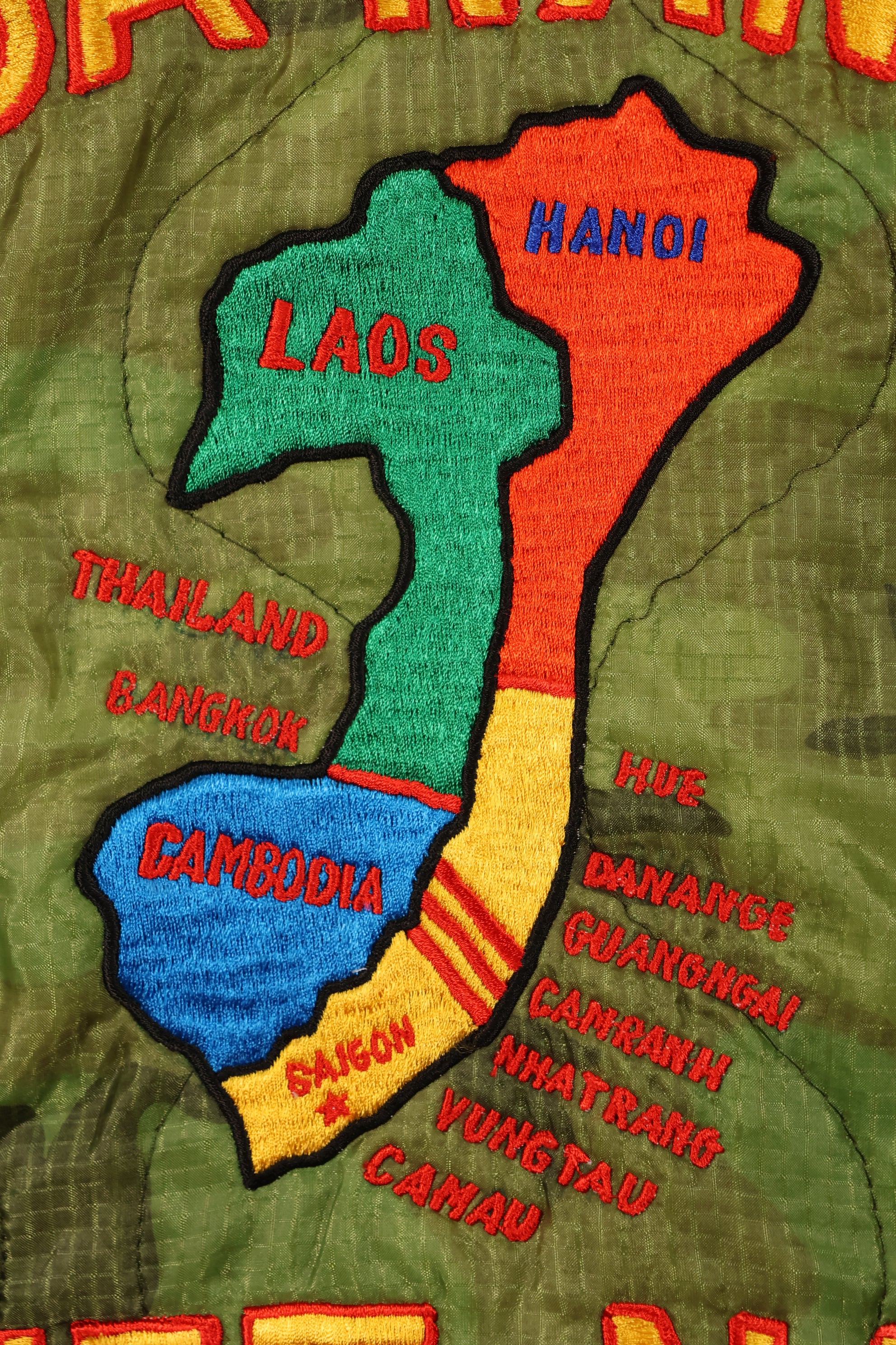 [Limited Production] Okinawa Mugi's Embroidered Vietnam War Tour jacket Made of Real Poncho Liner