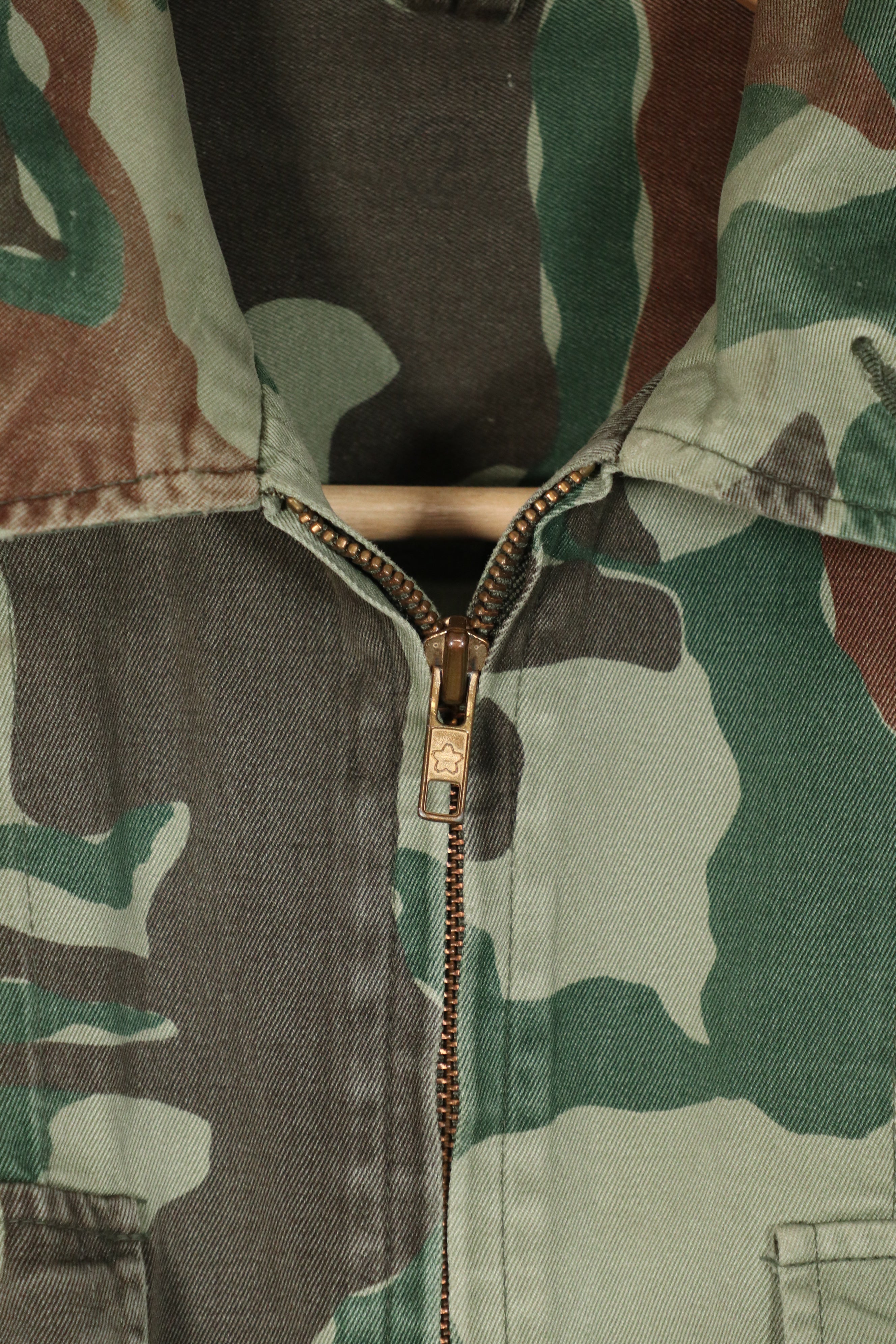 Real Japan Ground Self-Defense Force 1980's Kumazasa Camouflage Jacket, Used, Scratches