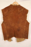 Civilian 1960s-70s sheepskin vest, used, scratches, stains.