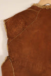 Civilian 1960s-70s sheepskin vest, used, scratches, stains.