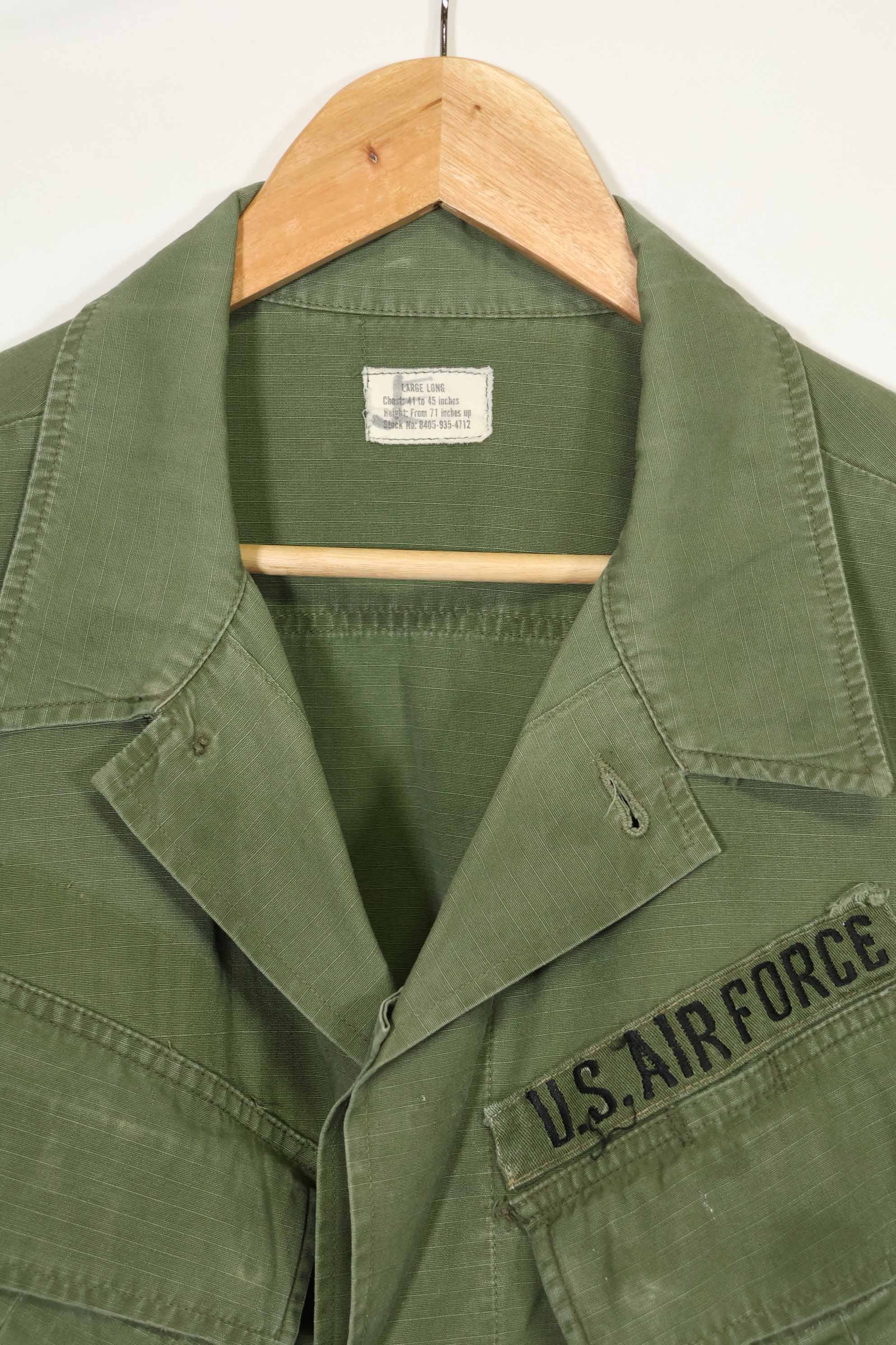 1968年契約　4th Model ジャングルファティーグ USAF　半袖カスタム品 L-L　中古品