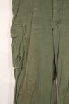 Real 2nd Model Jungle Fatigue Pants with leg ties, large size, stained, used.