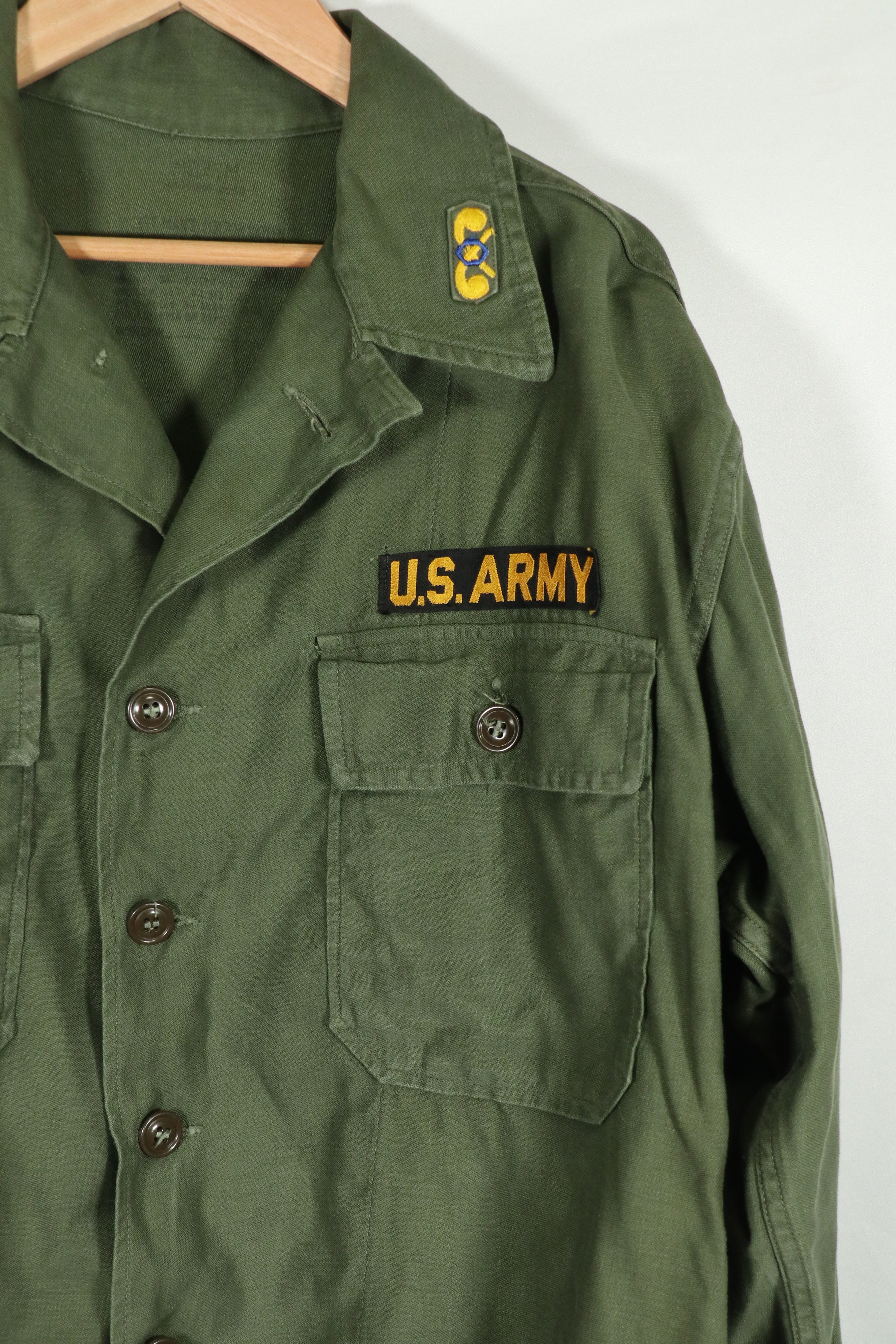 Real OG-107 Utility Shirt, early lot, used, patch restored.