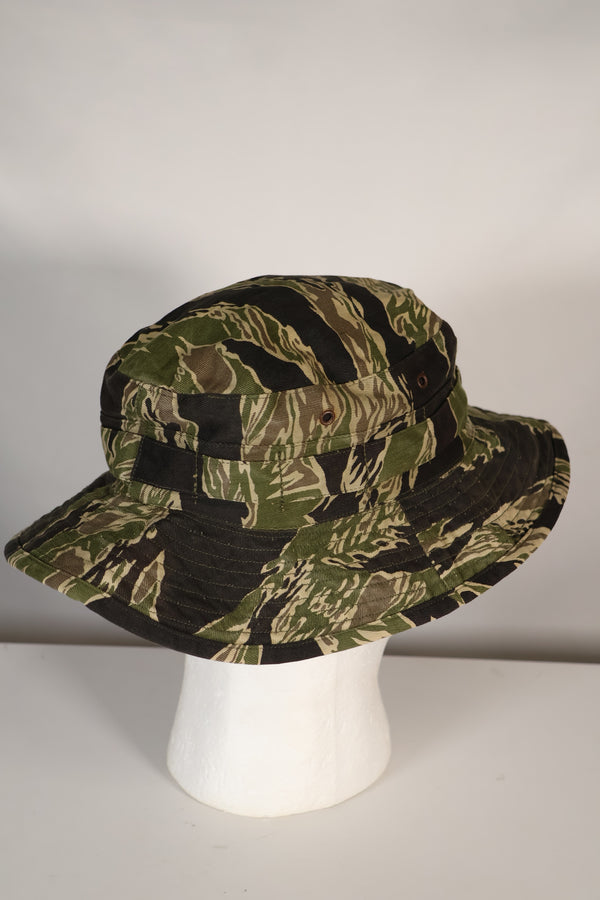 Real Okinawa Tiger Tiger Stripe CISO Cut Boonie Hat Large Used