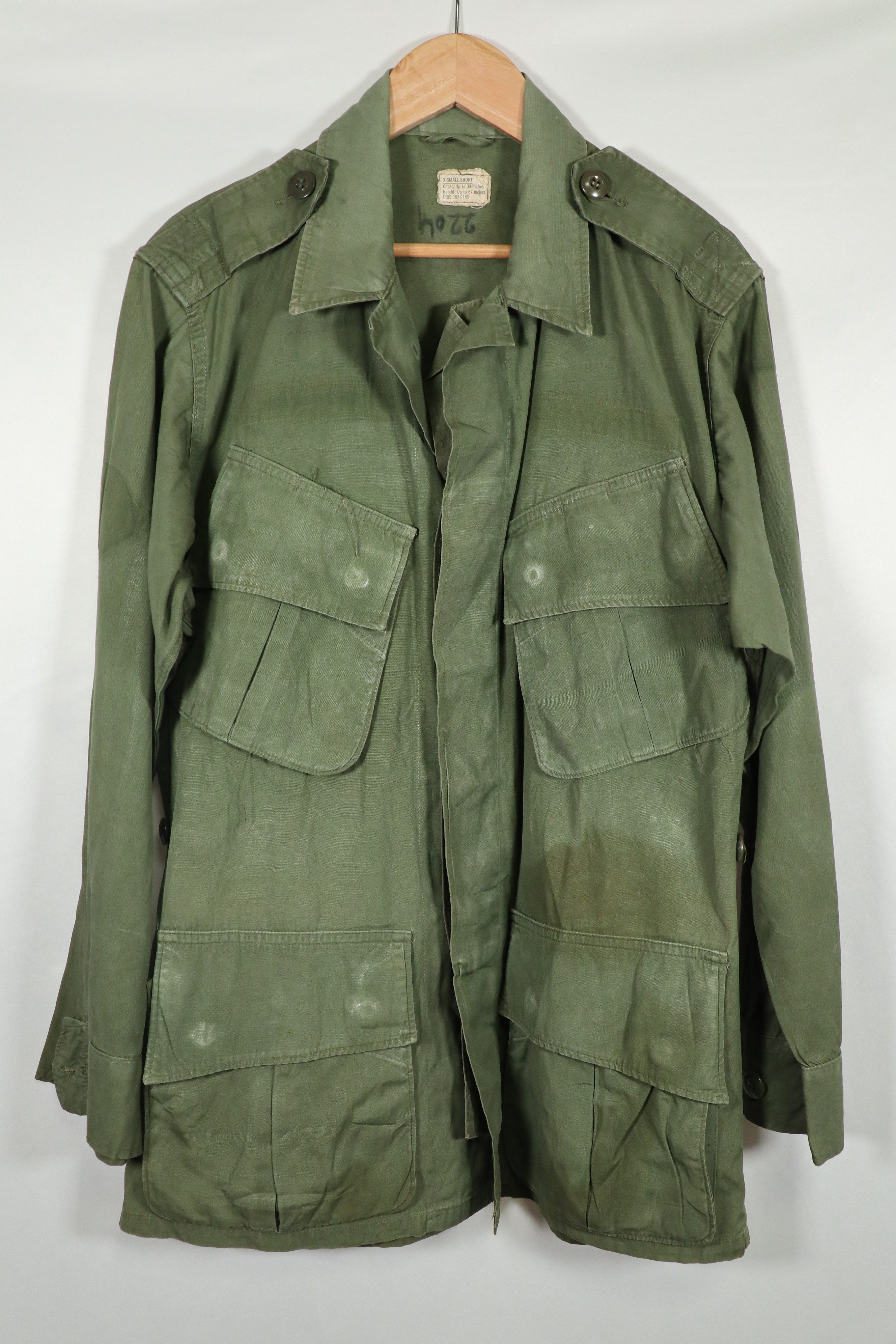 Real 2nd Model Jungle Fatigue Jacket SHORT-X-SMLL, used with fading.