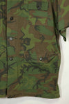 1960s-70s light fabric hunting shirt invisible leaf camouflage short sleeve custom used B