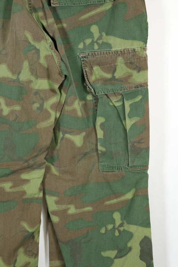 Real non ripstop fabric ERDL camouflage pants, used, faded, SMALL-REGULAR