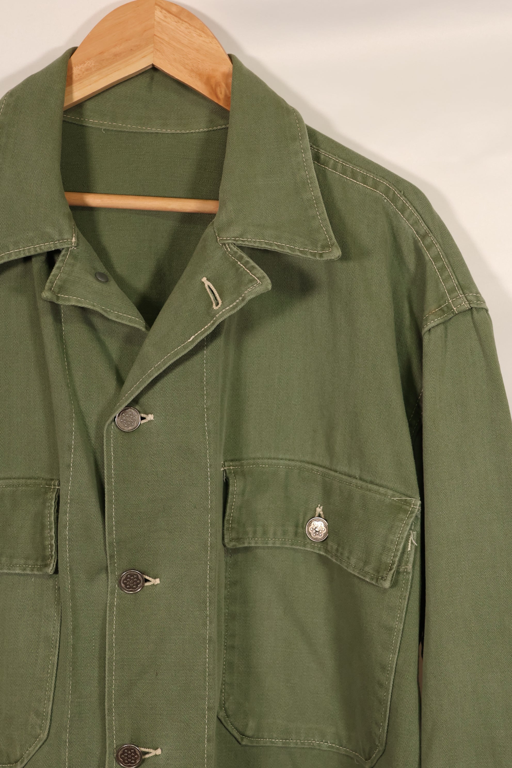 Real 1950s U.S. Army cotton utility shirt, used.