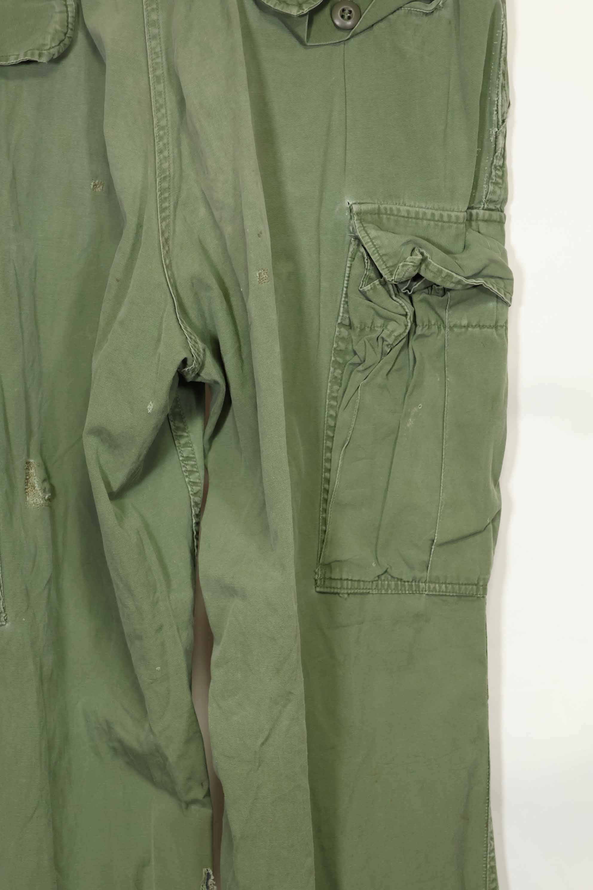 Estimated 1967 Contract 3rd Model Non Ripstop Jungle Fatigue Pants M-R Used